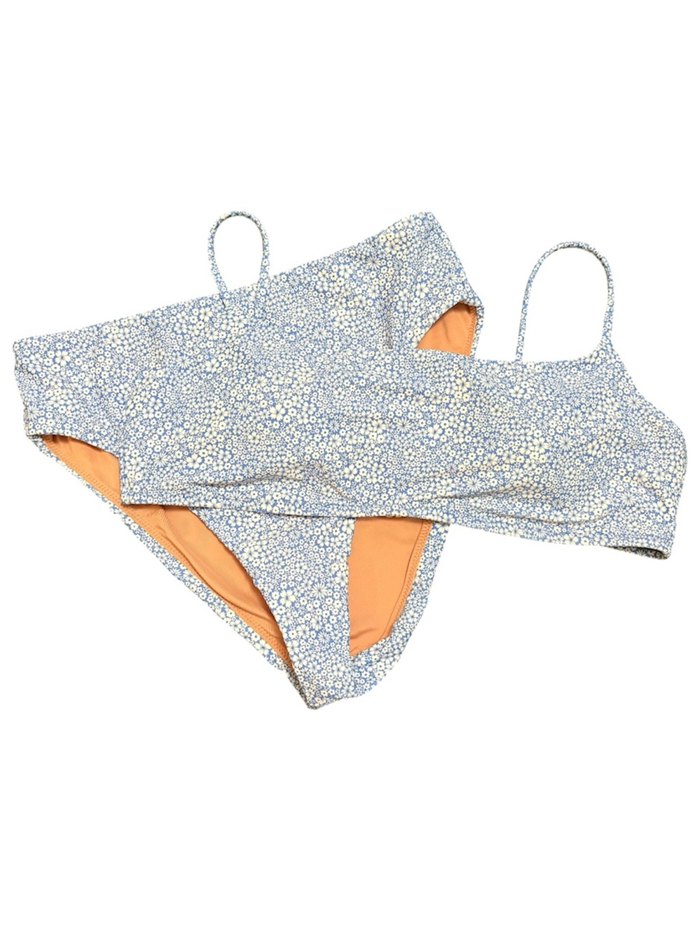 J. Crew Blue and White Floral Liberty print high waisted Bikini